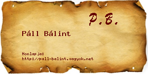 Páll Bálint névjegykártya